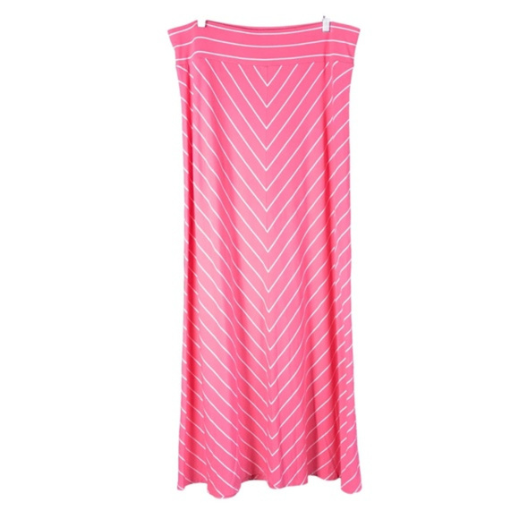 Ava & Viv Dresses & Skirts - AVA & VIV Maxi Skirt Size X 14W Pink White Chevron